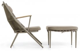 Chaise berçante pour terrasse de jardin - SET chaises berçantes et statiques + tabouret + table
