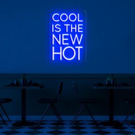 Semn LED neon 3D pe perete - Cool is the new hot 75 cm