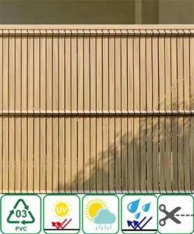 Isi plastik mesh (pagar) dan panel tegar PVC - jalur 3D untuk pagar - Tiruan kayu
