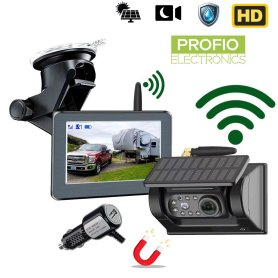 Solarna rezervna kamera HD 720P Magnetic sa 7 IR LEDs Wifi SET + 5" monitor
