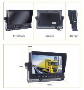 AHD LCD HD कार मॉनिटर को 18 IR LED के साथ 7 "+ 4x HD कैमरे को उलटने के लिए किट