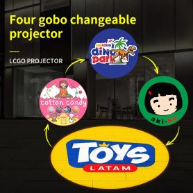 Proyector gobo exterior 100W proyección en edificios hasta 70M + 4xBandeja Logo + mando a distancia