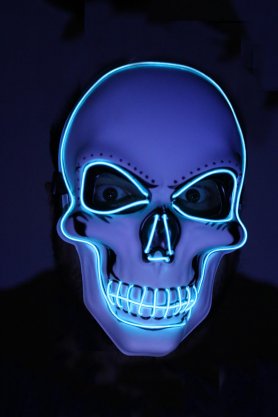 LED face mask - Skull blue