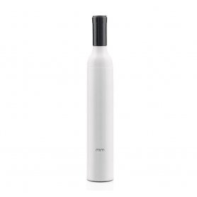 Parapluie pliant - parapluie portable + pliable en blanc en forme de bouteille de vin