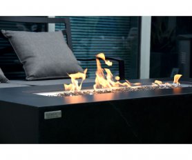 Stół kominkowy na propan - Luksusowy kominek gazowy + stół z ceramicznego czarnego marmuru
