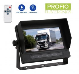 Waterdichte monitor metalen behuizing 7" LCD voor schepen/jacht/machines met bescherming (IP68) + 4 ingangen voor VGA-camera's