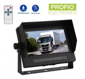 Vodotěsný monitor kovový 7" LCD pro lodě / jachtu / stroje s krytí (IP68) + 4 vstupy pro VGA kamery