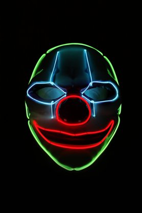 Topeng badut menakutkan dengan LED - Joker