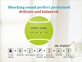 Ballun tat-tennis - Mini bluetooth speaker + appoġġ tal-karta mikro SD - 1x3W