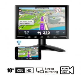 10" Mirror Link monitor do auta WiFi LCD multifunkčný - VGA, HDMI a AV vstup pre 2 kamery