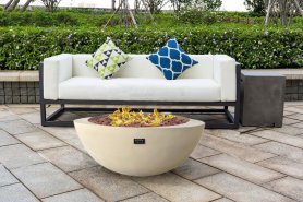 Betónové outdoor ohnisko kruhové na plynovú bombu propán - 106x40cm - FIRO krémové