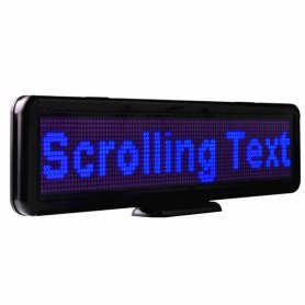 Panel LED perniagaan dengan pengaturcaraan teks 30 cm x 11 cm - biru