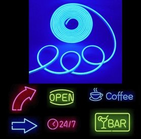 Strip silikon neon led fleksibel dengan perlindungan IP68 5M - Warna biru tua