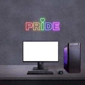 3D neónový LED nápis na stenu multicolor - PRIDE 50 cm