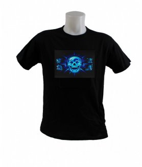 Blinkende LED-T-skjorte - Skull