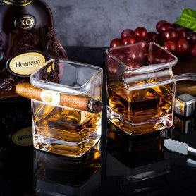 Ποτήρι ουίσκι - μοναδικό ποτήρι bourbon με θήκη πούρων 260ml