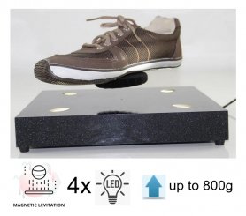 Antigravity levitating advertising platform for products up to 800g + 4x LED lighting
