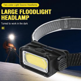 LED ヘッドライト - LED ヘッドランプ ホワイト/レッド - 5 つのモードを備えた非常に強力な充電式