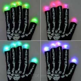 Gants lumineux LED - squelette