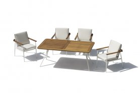 Kerti étkezőgarnitúra - Luxus kerti bútor - 6 személyes asztal és szék garnitúra