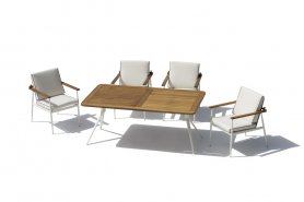 Ensemble de salle à manger de jardin - Salon de jardin de luxe - Ensemble table et chaises pour 6 personnes