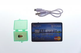 Spy earpiece na may bluetooth 5W amplifier + SIM (sa hugis ng isang credit card)