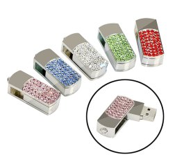 Pen drive USB 32GB - joias de prata com pedras
