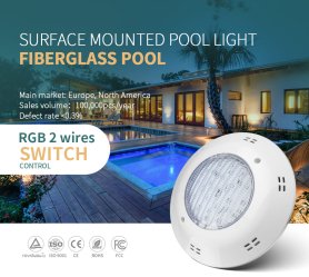 Poollicht - RGB LED Farbe wasserdicht smart mit IP68 Poolbeleuchtung 24W