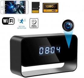Idisenyo ang WiFi Alarm clock na may FULL HD camera + 140° viewing angle + IR LED + motion detection