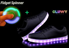 Las luces del zapato LED - negro