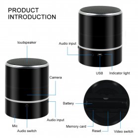 FULL-HD-Kamera mit Wifi P2P im Lautsprecher mit Bluetooth – Möglichkeit der Ferndrehung der Kamera