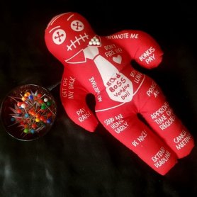 Κούκλα Boss Voodoo με καρφίτσες - Red Anti-stress Voodoo φιγούρα χαρακτήρας Bad Boss