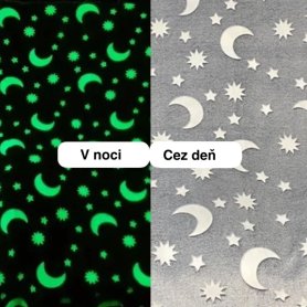 蛍光ブランケット - 夜空をモチーフにした子供用暗闇で光るブランケット フランネル 130 x 150 cm