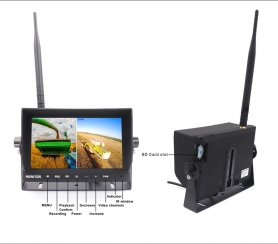 Kit sans fil pour système de caméra pour chariot élévateur (ensemble wifi) - moniteur LCD avec enregistrement + caméra HD 720P + batterie 9000 mAh