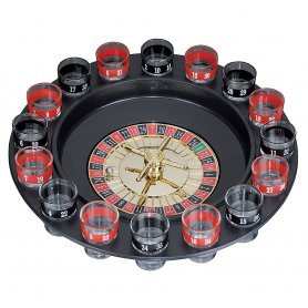 Drinking roulette set - russian drinking shot glass game + 15 glass cups + 2 metal ball