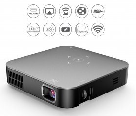 Proyektor portabel Smart LED WiFi dengan dukungan Android 6.0 + 4K