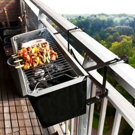 阳台烤架 - 用于阳台的小型烧烤悬挂式烤架 - 作为锅便携