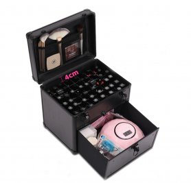 Make-up-Etui (Reisetasche) für Kosmetik - Luxuriöses SCHWARZES Aluminium
