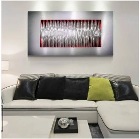 Obrazy ścienne do salonu - Metal (aluminium) - Podświetlany LED RGB 20 kolorów - VISION 50x100cm