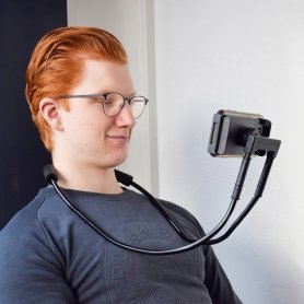 Neck phone holder around the neck - lazy neck mobile holder - 3in1 flexible and rotatable by 360°