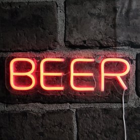 علامة البيرة النيون - لوحة تسجيل إضاءة LED