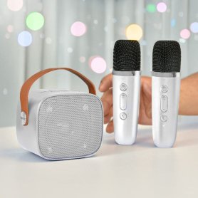 Bezdrótový karaoke set s 2 mikrofónmi + 6W reproduktor