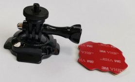 Adhesive rotating helmet holder for POV camera