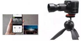 Mini câmera espiã WiFi IP com ZOOM 20x Lente telescópica de até 200m - APP no Smartphone (iOS/Android)