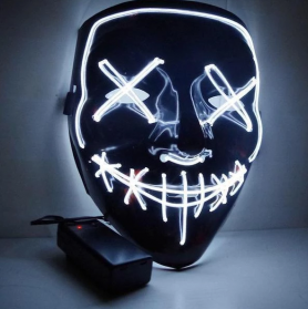 Halloween LED-masker knippert - Purge (wit)