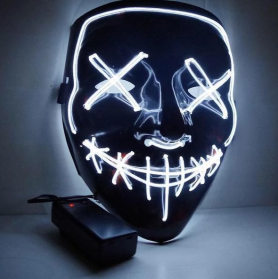 Masque Halloween LED clignotant - Purge (blanc)