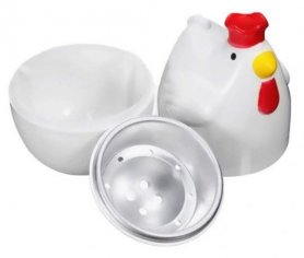 Hervidor de huevos para microondas 1pcs - mini hervidor de huevos instantáneo portátil - GALLINA