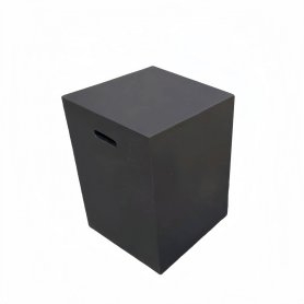 Gasflaschenabdeckung Travertin Betonoptik - schwarzes Quadrat