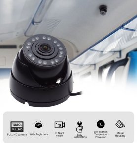 DOME kamera FULL HD + 160° úhel fisheye + 16 IR LED noční vidění + WDR + Audio