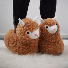 Pantuflas de alpaca (Llama) - talla uni mujer 36-41